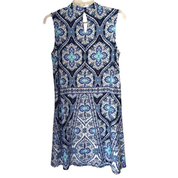 AGB Sleeveless Floral Sweetheart Neck Chocker Keyhole Back Shift Dress L #BD - Picture 2 of 9